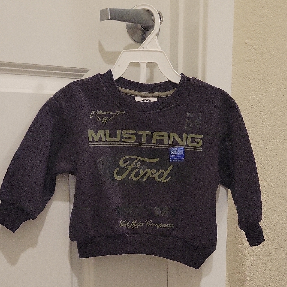 NWT Grayson Threads The Label Kids-Ford Mustang Sweatshirt SIZE 12M - Dark Gray